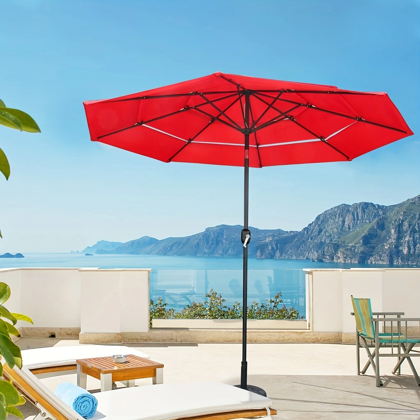 10ft Patio Umbrella Market Sun Shade Beach Pool Garden W/ Crank Tilt 3 Tier Garden Sun Parasol Aluminum Pole Outdoor
10ft Patio Umbrella Market Sun Shade Beach Pool Garden W/ Crank Tilt 3 Tier Garden Sun Parasol Aluminum Pole Outdoor