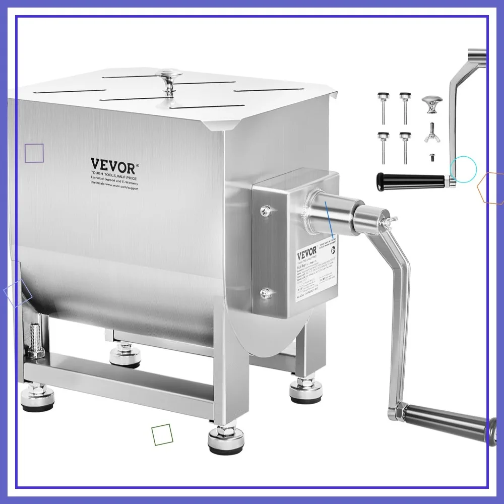 Ручной миксер для мяса, 120 фунтов, колбаса из нержавеющей стали, ручной миксер для молотой говядины с ручкой крышки, оборудование для пищевой промышленности
Ручной миксер для мяса, 120 фунтов, колбаса из нержавеющей стали, ручной миксер для молотой говядины с ручкой крышки, оборудование для пищевой промышленности