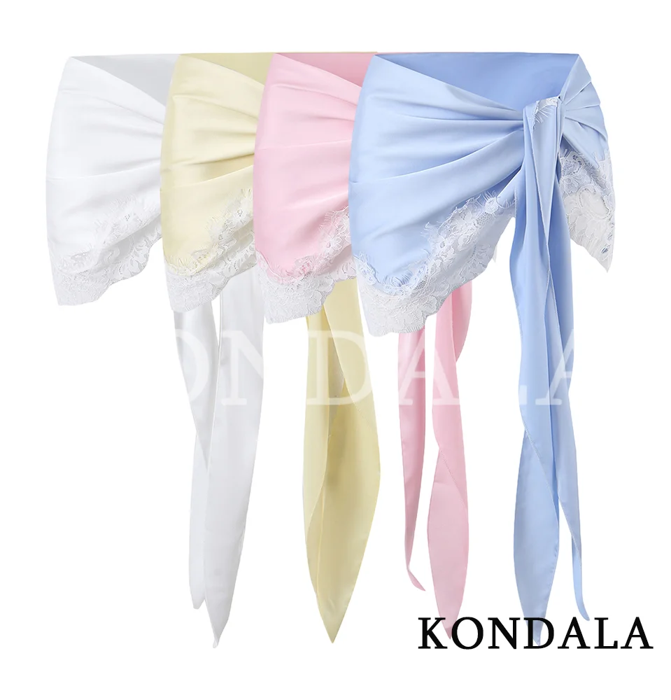 Women Chic Lace Knotted Mini Skirt KONDALA 2026 Summer Trendy Holiday Elegant Hip Wrap Skirt Female Sexy Beach Party Mini Skirt
Women Chic Lace Knotted Mini Skirt KONDALA 2026 Summer Trendy Holiday Elegant Hip Wrap Skirt Female Sexy Beach Party Mini Skirt