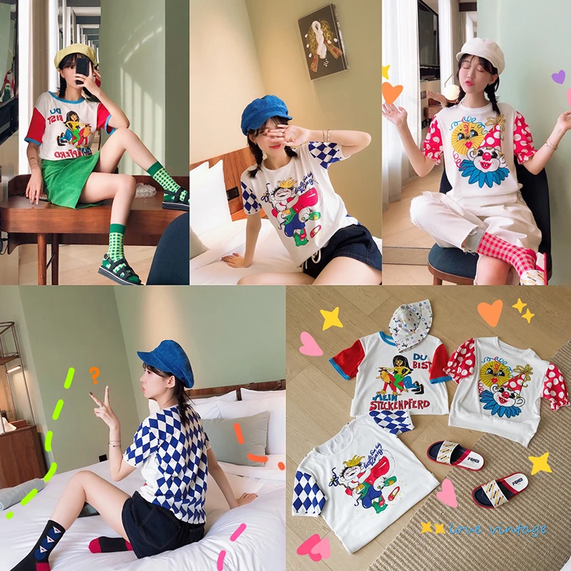 VIMAS Vintage Fun Series Printed Pattern TEE Rejected Same as Others Cute College Sle Straight Cut Polyester ort Sve r...
VIMAS Vintage Fun Series Printed Pattern TEE Rejected Same as Others Cute College Sle Straight Cut Polyester ort Sve r...