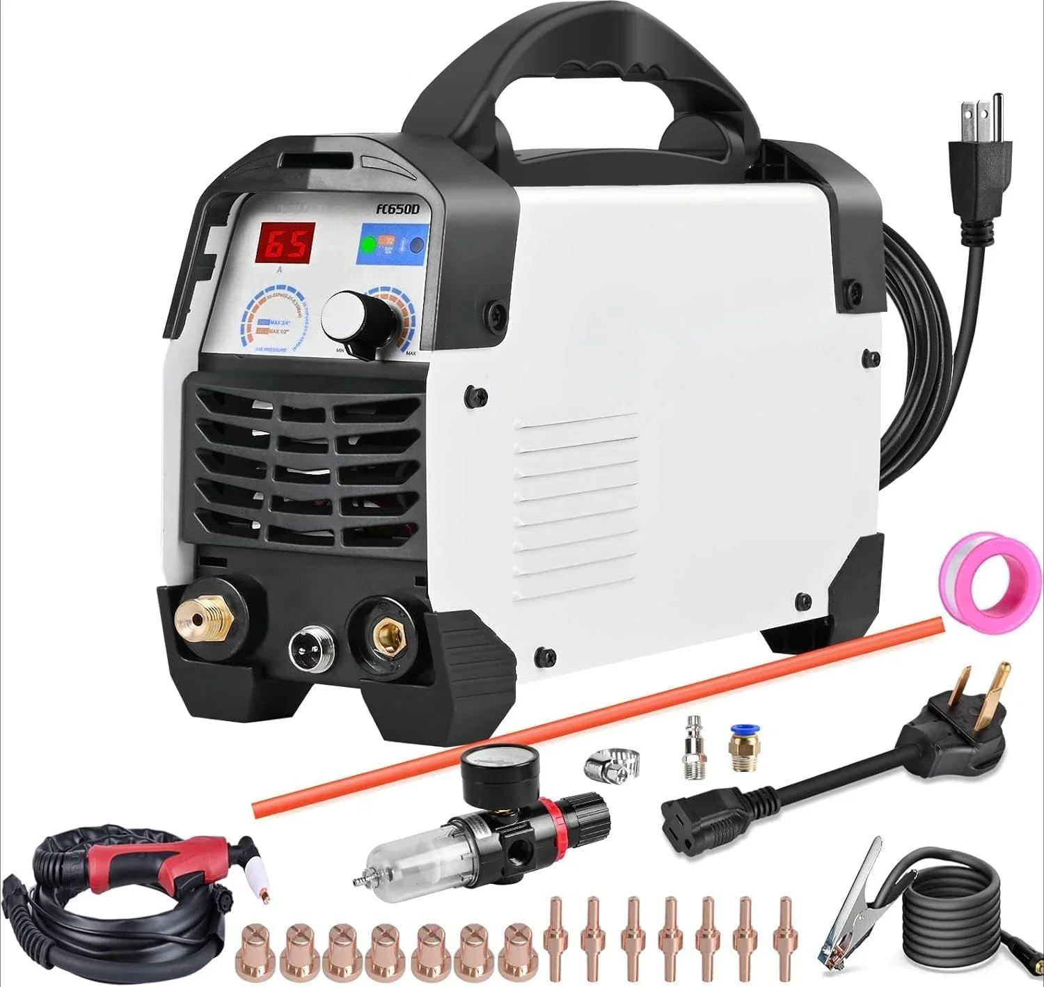 Плазменный резак, станок 65 А, 120 В, 240 В, 4/5 дюйма (20 мм), максимальная резка 1/2 дюйма (12,7 мм), высокочастотный инвертор IGBT, сенсорный ARC FC650D
Плазменный резак, станок 65 А, 120 В, 240 В, 4/5 дюйма (20 мм), максимальная резка 1/2 дюйма (12,7 мм), высокочастотный инвертор IGBT, сенсорный ARC FC650D