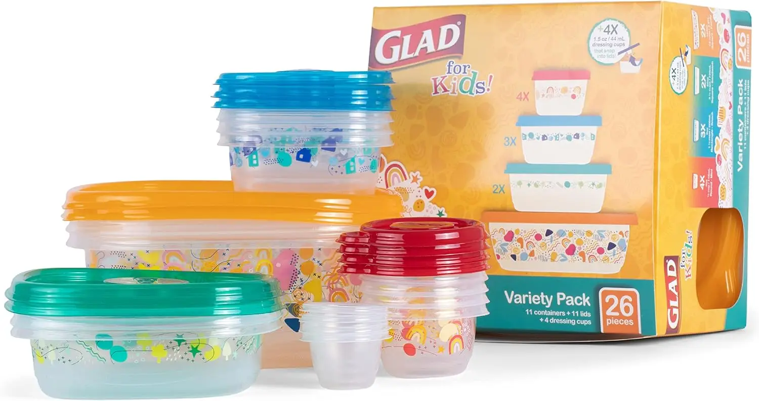 26-Piece BPA-Free Food Storage Containers with Lids, Rainbow Patterns for Kids Lunches, Microwave Freezer Dishwasher Safe
26-Piece BPA-Free Food Storage Containers with Lids, Rainbow Patterns for Kids Lunches, Microwave Freezer Dishwasher Safe
