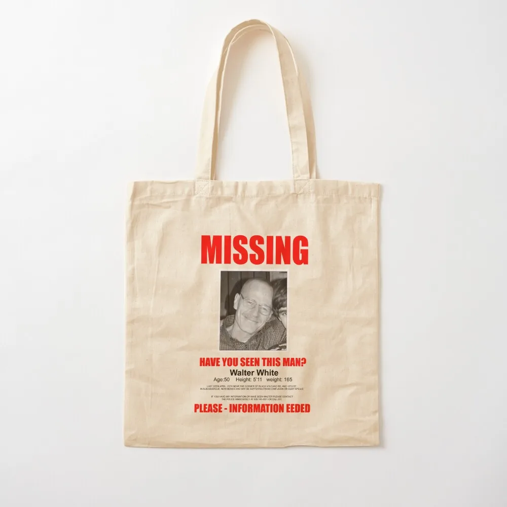 Walter White Missing Tote Bag shopper bags for women custom tote Canvas for women canvas bags Canvas
Walter White Missing Tote Bag shopper bags for women custom tote Canvas for women canvas bags Canvas