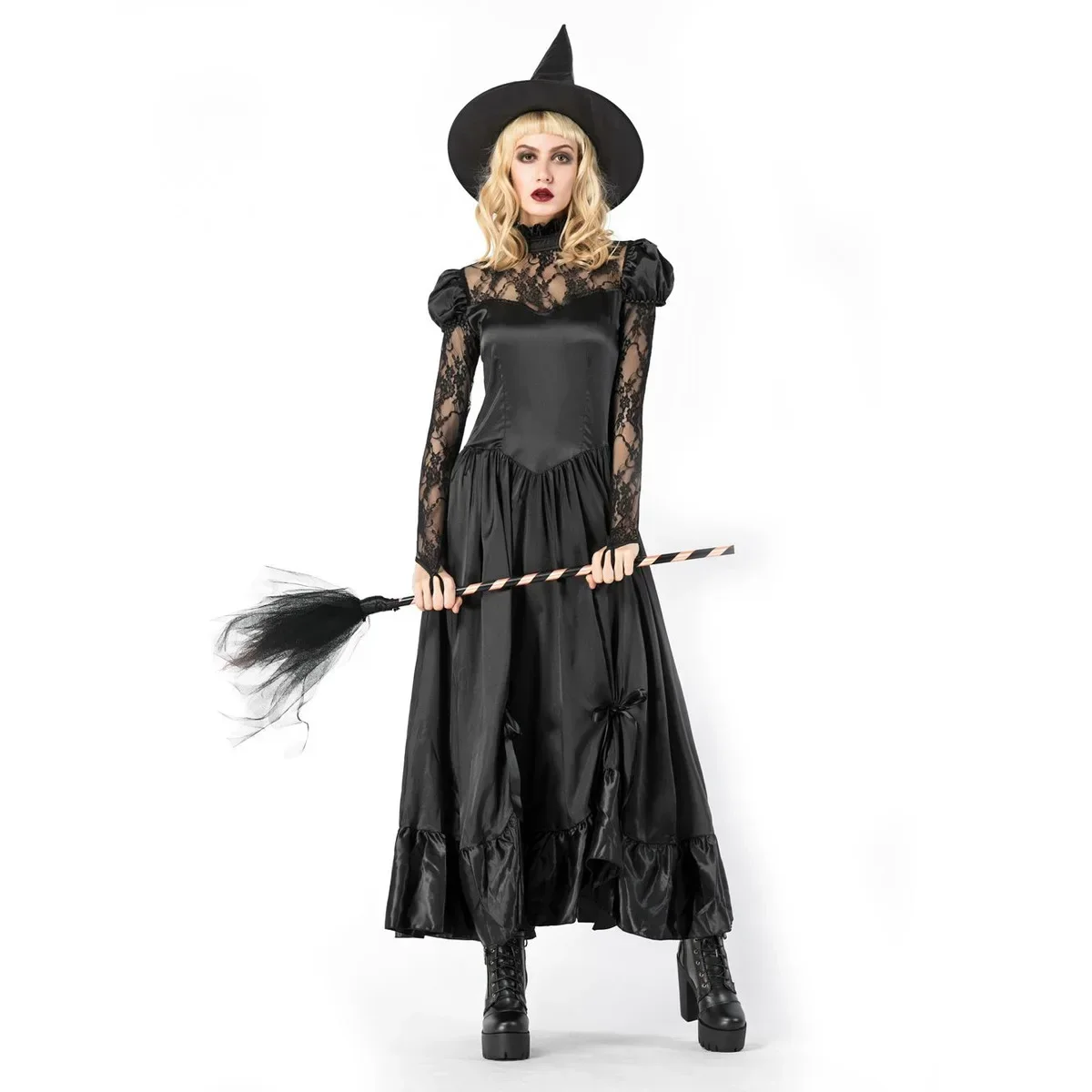 Halloween Classic Witch Costumes Outfit Black Witch Dress Sorceress Cosplay Adult Halloween Party Costume Dresses
Halloween Classic Witch Costumes Outfit Black Witch Dress Sorceress Cosplay Adult Halloween Party Costume Dresses