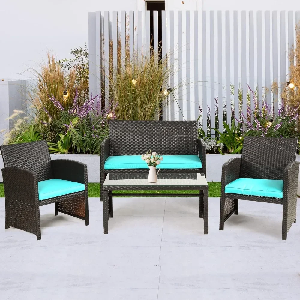 Outdoor Patio Furniture Sets Wicker Rattan Chair Patio Set 4 Pieces Conversation Set Lawn Chairs Outdoor Garden Porch Poolside
Outdoor Patio Furniture Sets Wicker Rattan Chair Patio Set 4 Pieces Conversation Set Lawn Chairs Outdoor Garden Porch Poolside