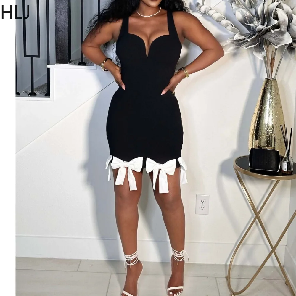HLJ Elegant Lady Bodycon Dress Women Solid Spaghetti Strap Backless Bow Patchwork Dresses Female Night Club Vestidos 2025 New
HLJ Elegant Lady Bodycon Dress Women Solid Spaghetti Strap Backless Bow Patchwork Dresses Female Night Club Vestidos 2025 New