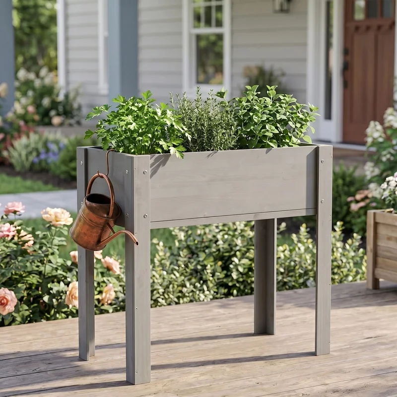31x31x16 Inch Elevated Wooden Garden Bed with Legs for Outdoor Plants, Flowers, Vegetables, and Herbs
31x31x16 Inch Elevated Wooden Garden Bed with Legs for Outdoor Plants, Flowers, Vegetables, and Herbs