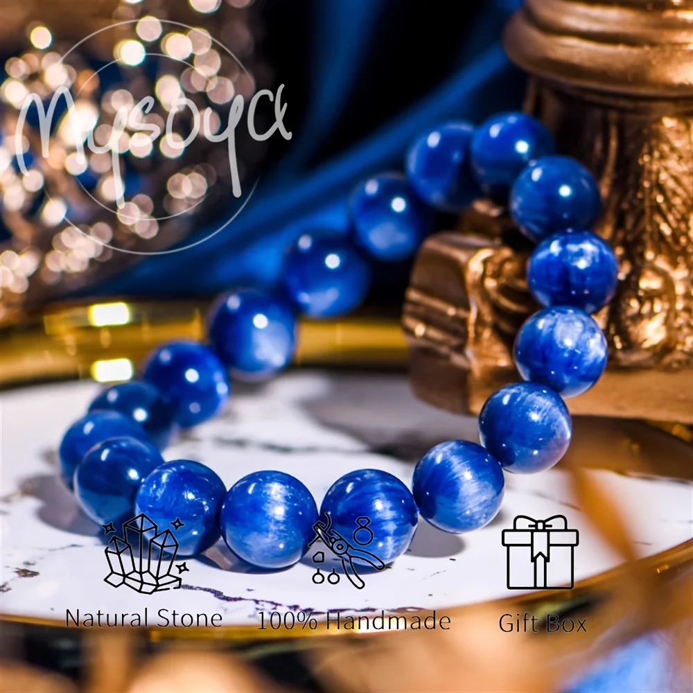 Браслет из натурального синего кианита с эффектом кошачьего глаза MYSOYA Gem Grade в подарочной коробке, подарок на день рождения, подарок на День святого Валентина
Браслет из натурального синего кианита с эффектом кошачьего глаза MYSOYA Gem Grade в подарочной коробке, подарок на день рождения, подарок на День святого Валентина