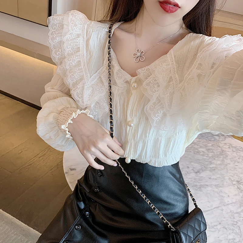 Elegant Double Layer Lace Shirt Women's Fashion Versatile Fairy Atmosphere Long Sleeve Spring Autumn High Quality Doll Collar...
Elegant Double Layer Lace Shirt Women's Fashion Versatile Fairy Atmosphere Long Sleeve Spring Autumn High Quality Doll Collar...