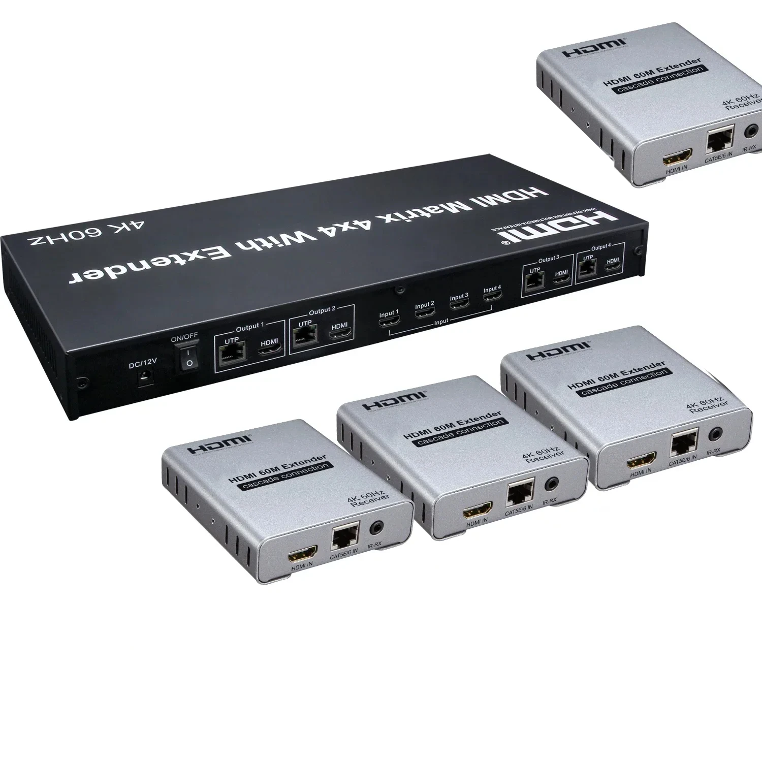 4K 60Hz 4x4 HDMI Matrix with Extender Via Cat6 Rj45 Ethernet Cable Video Switch Splitter 60m or 120m Rj45 Receiver Optional
4K 60Hz 4x4 HDMI Matrix with Extender Via Cat6 Rj45 Ethernet Cable Video Switch Splitter 60m or 120m Rj45 Receiver Optional
