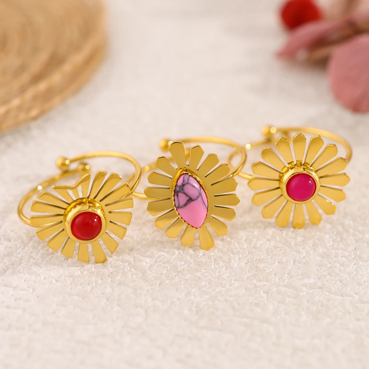 WILD & FREE Trendy Geometric Stainless Steel Rings for Women Pink Stone Chic 18K Gold Plated Y2K Jewelry Waterproof
WILD & FREE Trendy Geometric Stainless Steel Rings for Women Pink Stone Chic 18K Gold Plated Y2K Jewelry Waterproof