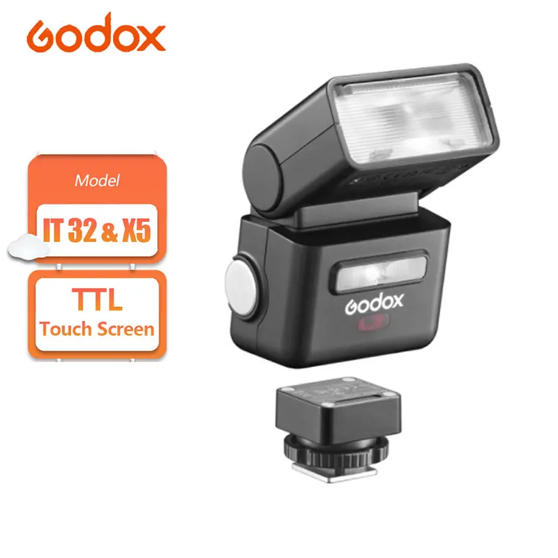 Godox IFlash IT32 TTL Camera Flash with Magnetic Mounting X5 Wireless Flash Trigger for Sony Nikon Canon Fujifilm Olympus Camera
Godox IFlash IT32 TTL Camera Flash with Magnetic Mounting X5 Wireless Flash Trigger for Sony Nikon Canon Fujifilm Olympus Camera