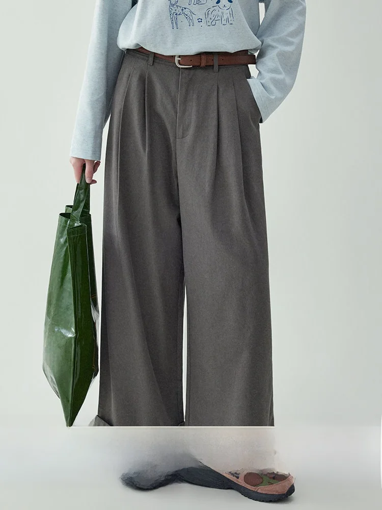 High Waist Wide Leg Casual Pants Women's Color Korean Style Cuffed Straight Tube Long Trousers Spring New Arrival
High Waist Wide Leg Casual Pants Women's Color Korean Style Cuffed Straight Tube Long Trousers Spring New Arrival