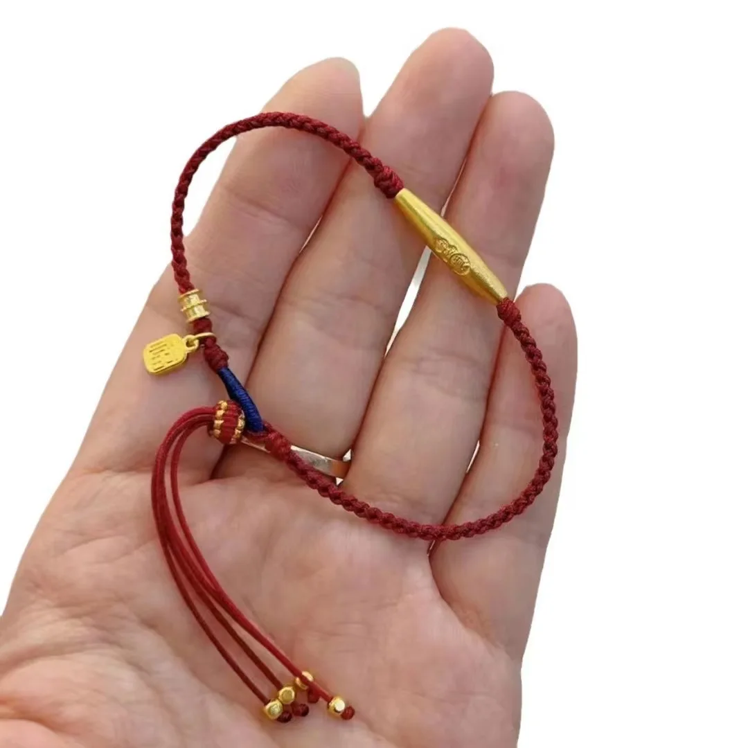Plated With Real Gold Strong Preservation Chinese Style Transfer Bead Red Rope Hand Woven Ethnic National Fu Brand Girls Gift
Plated With Real Gold Strong Preservation Chinese Style Transfer Bead Red Rope Hand Woven Ethnic National Fu Brand Girls Gift