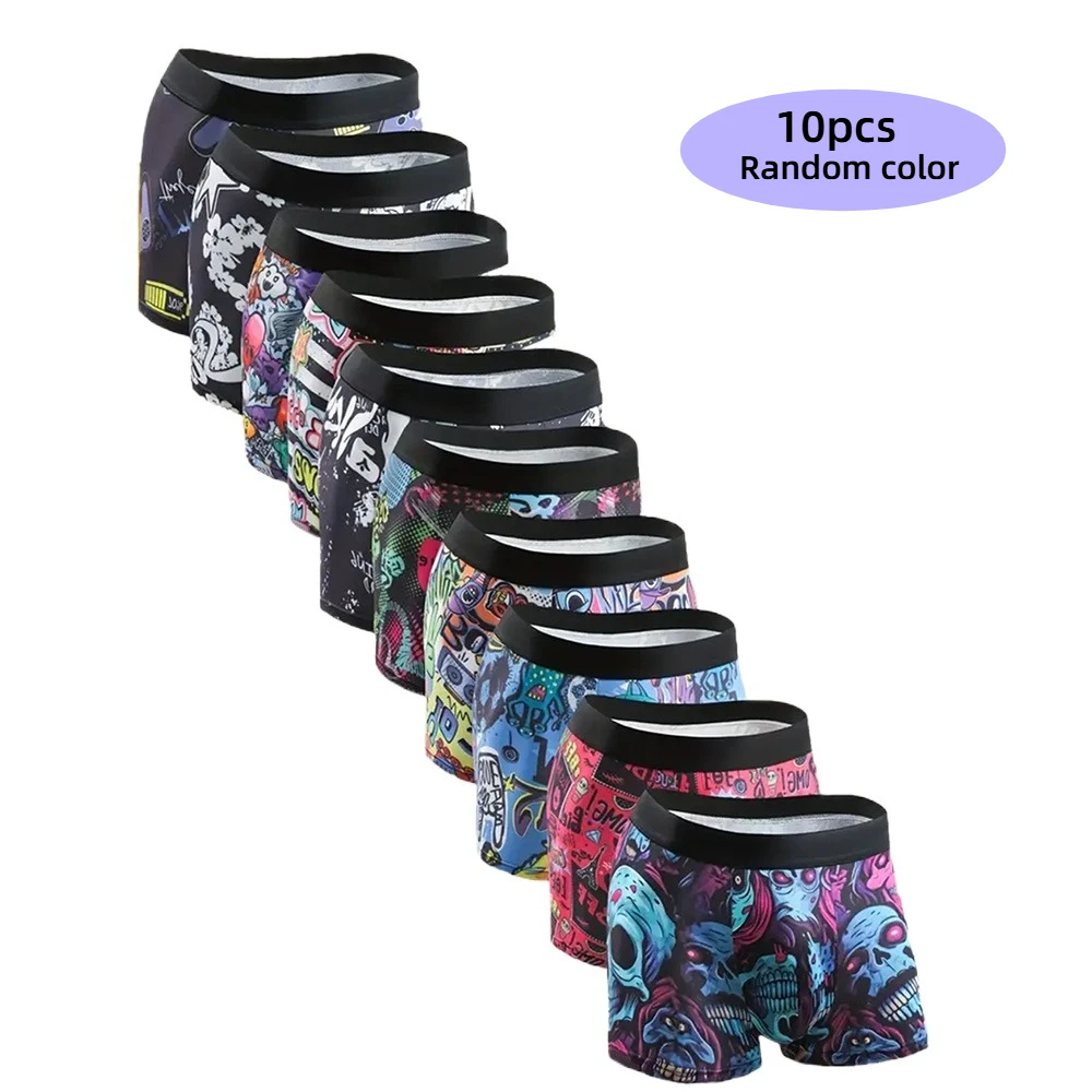 10 Piece Set of Graffiti Printed Men's Personalized Boxer Shorts, Sports and Comfortable Underwear, Men's Casual Underwear
10 Piece Set of Graffiti Printed Men's Personalized Boxer Shorts, Sports and Comfortable Underwear, Men's Casual Underwear