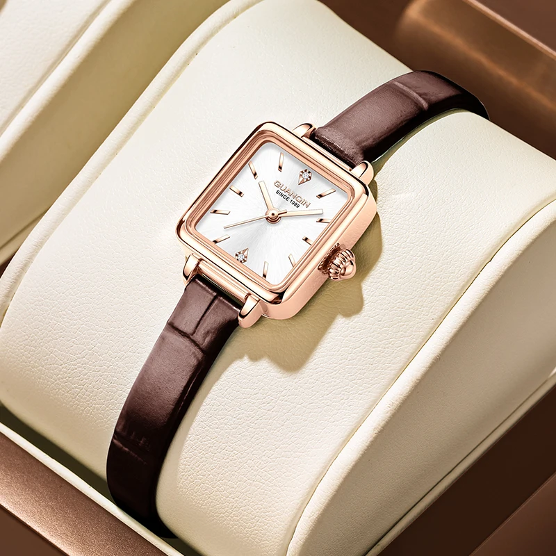 GUANQIN мини кварцевые часы для женщин квадратный маленький циферблат простой модный кожаный ремень элегантные роскошные наручные часы для женщин подарки
GUANQIN мини кварцевые часы для женщин квадратный маленький циферблат простой модный кожаный ремень элегантные роскошные наручные часы для женщин подарки
