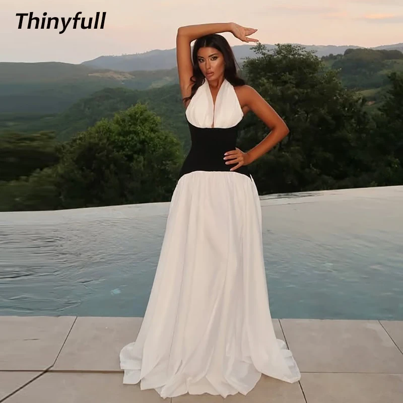 Thinyfull A-line Arab Satin/Chiffon Prom Dress Sleeveless Halter Evening Dresses Long Prom Gown Robe De Soirée Customized
Thinyfull A-line Arab Satin/Chiffon Prom Dress Sleeveless Halter Evening Dresses Long Prom Gown Robe De Soirée Customized