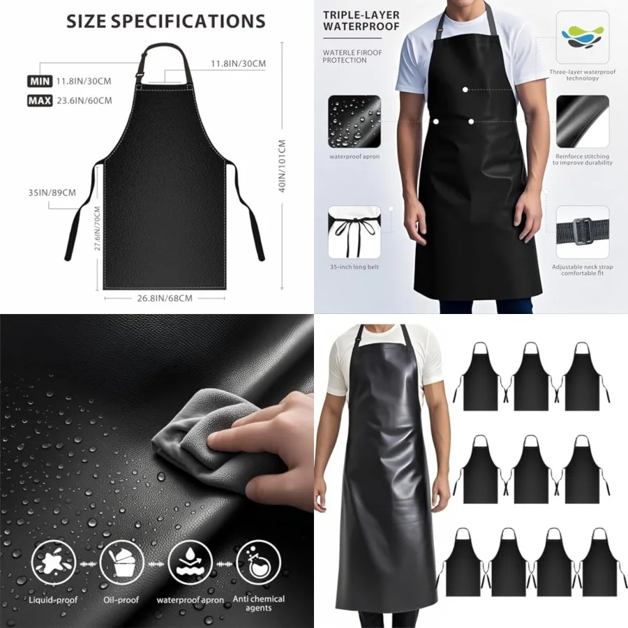 GoldPig Heavy-Duty Waterproof Apron, Chemical Resistant Rubber Vinyl for Industrial, Lab, Kitchen, Butcher Grilling 0
GoldPig Heavy-Duty Waterproof Apron, Chemical Resistant Rubber Vinyl for Industrial, Lab, Kitchen, Butcher Grilling 0