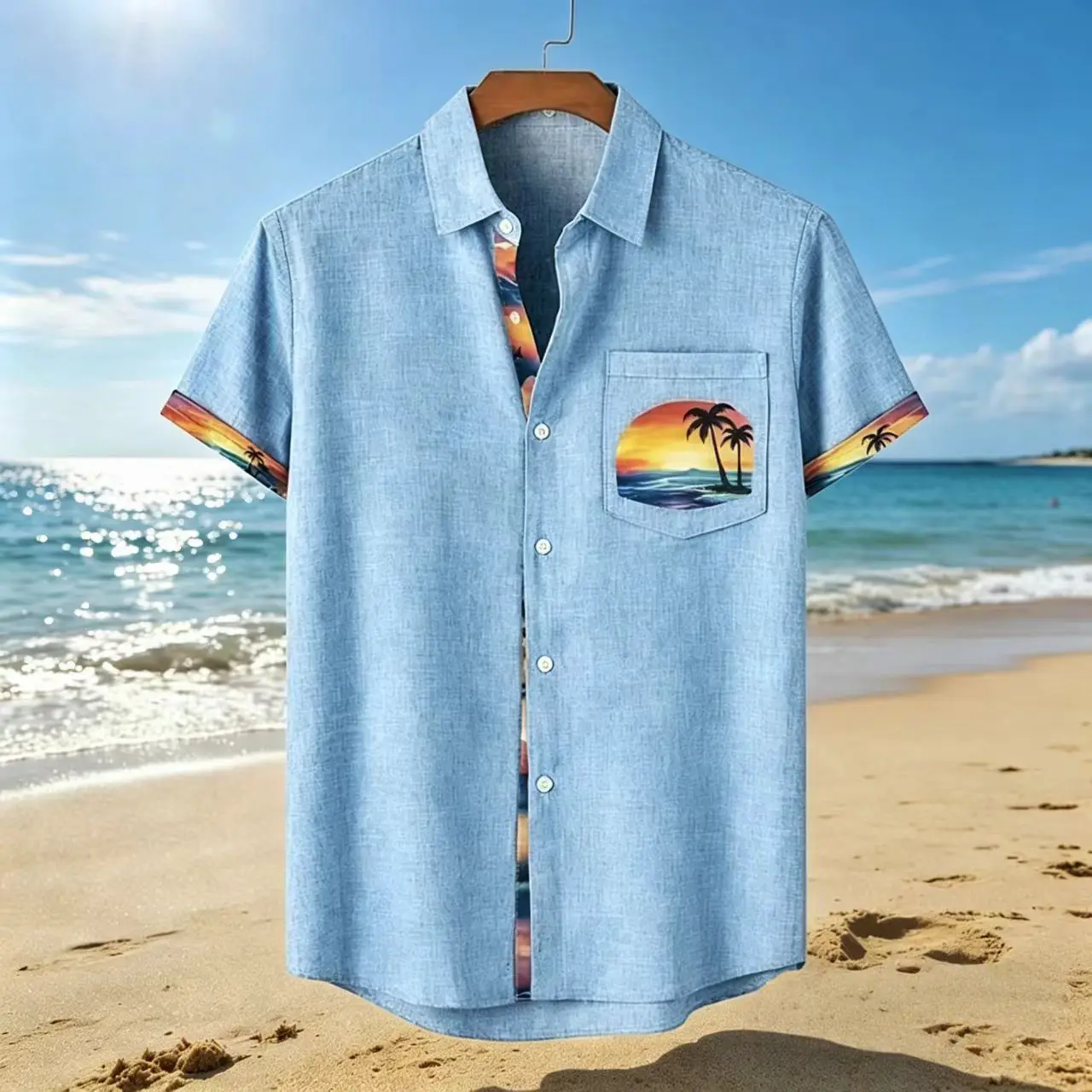 New men's short sleeved shirt, Hawaiian shirt, 3D printed, beach style, casual fashion, comfortable and breathable
New men's short sleeved shirt, Hawaiian shirt, 3D printed, beach style, casual fashion, comfortable and breathable