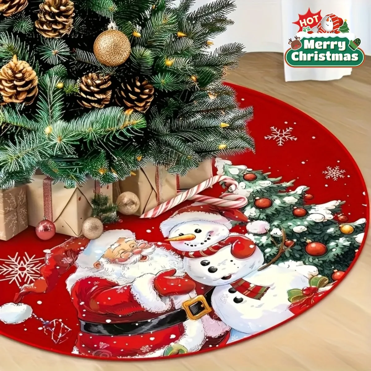 1pc Christmas Tree Skirt Santa Claus Snowman Style Polyester Short Plush Tree Bottom Apron for Holiday Parties Machine Washable
1pc Christmas Tree Skirt Santa Claus Snowman Style Polyester Short Plush Tree Bottom Apron for Holiday Parties Machine Washable