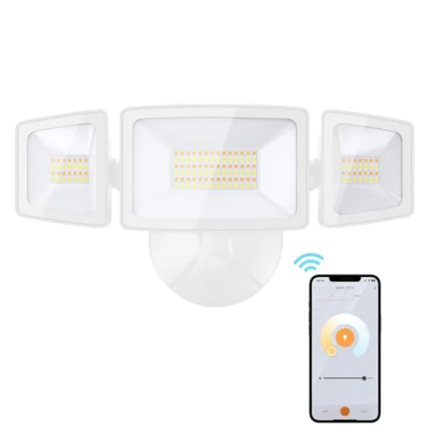 55W Smart LED Flood Lights Outdoor 5500LM Tunable 2700K-6500K APP Control WiFi Alexa Security Lights with Timer Adjustable 3 He
55W Smart LED Flood Lights Outdoor 5500LM Tunable 2700K-6500K APP Control WiFi Alexa Security Lights with Timer Adjustable 3 He