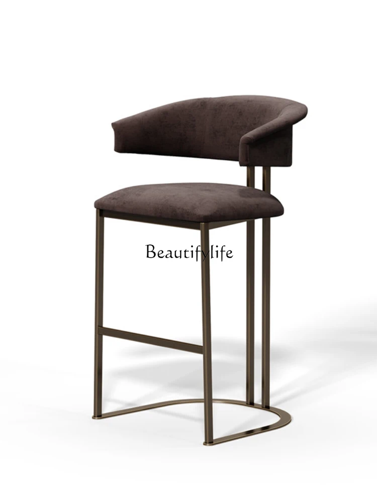 Italian minimalist stainless steel high bar chair high-end leather art front desk chair
Italian minimalist stainless steel high bar chair high-end leather art front desk chair