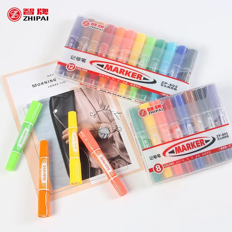ZP805 12 Colors Permanent Marker Dual Tip Pen Fine Point, Assorted Colors, Works on Plastic,Wood,Stone,Metal
ZP805 12 Colors Permanent Marker Dual Tip Pen Fine Point, Assorted Colors, Works on Plastic,Wood,Stone,Metal