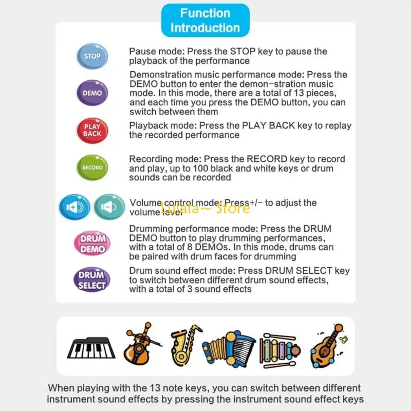 Y4QA Interactive Keyboard Piano Mat для детей в возрасте 3+ двойной режим музыкальная игрушка для активной игры и моторных
Y4QA Interactive Keyboard Piano Mat для детей в возрасте 3+ двойной режим музыкальная игрушка для активной игры и моторных