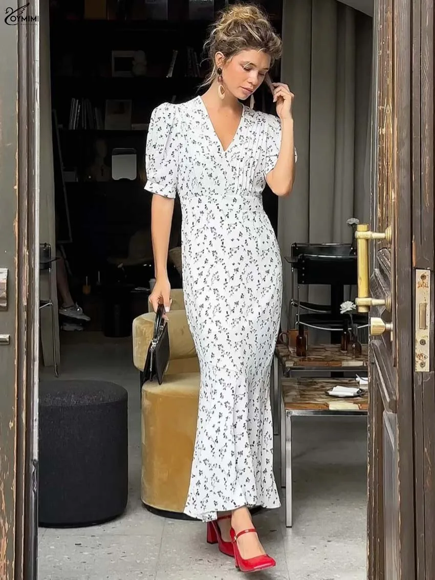 Oymimi Elegant White V-Neck Dresses For Women Fashion Pleated Half Sleevee Dresses Casual New High Waisted Ankle-Length Dress
Oymimi Elegant White V-Neck Dresses For Women Fashion Pleated Half Sleevee Dresses Casual New High Waisted Ankle-Length Dress