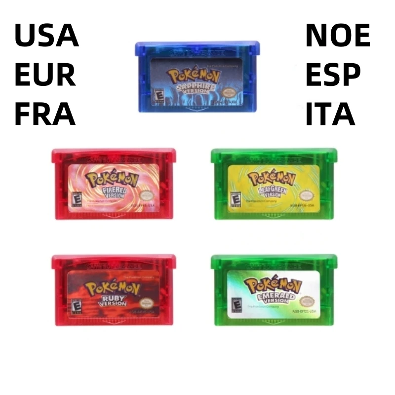 Игровая карта GBA, 32-битный картридж для игровой консоли Pokemon Fire Red Emerald Leaf, зеленый рубиновый сапфир, блестящая этикетка для DS/NDS/GB
Игровая карта GBA, 32-битный картридж для игровой консоли Pokemon Fire Red Emerald Leaf, зеленый рубиновый сапфир, блестящая этикетка для DS/NDS/GB