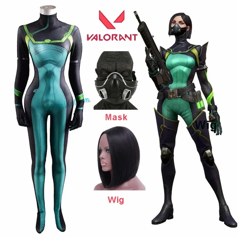 KK66 Game VALORANT Cosplay Viper Bodysuit Women Girls Snake Sabine Assasin Viper Cosplay Halloween Costume Wig Jumpsuit Ma(71wJ)
KK66 Game VALORANT Cosplay Viper Bodysuit Women Girls Snake Sabine Assasin Viper Cosplay Halloween Costume Wig Jumpsuit Ma(71wJ)