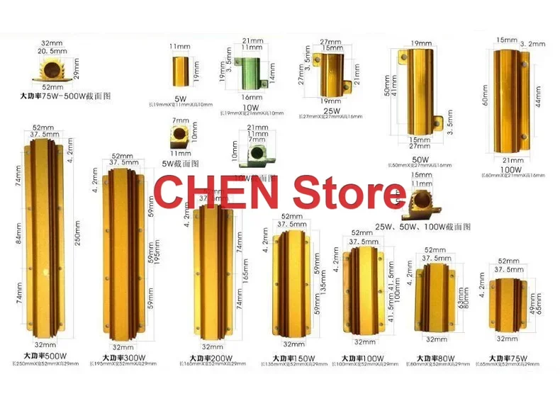 5PCS/lot RX24 100W 3.3R 4R 4.7R 5R 5.6R 6R 6.2R 6.8R 7R 7.5R 8R 8.2R 9R 10R 12R 13R 15R 18R 20R Power Metal Shell Gold resistor
5PCS/lot RX24 100W 3.3R 4R 4.7R 5R 5.6R 6R 6.2R 6.8R 7R 7.5R 8R 8.2R 9R 10R 12R 13R 15R 18R 20R Power Metal Shell Gold resistor