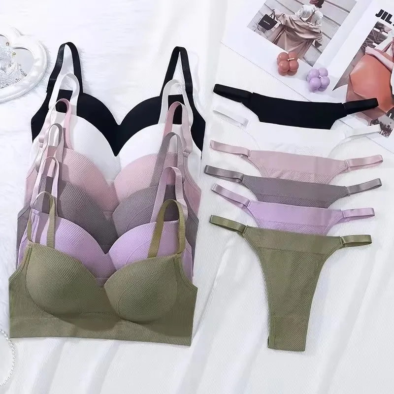 Sexy Women Bra Panties Set G-String Sports Bra Crop Top Seamless Underwear Fitness Bra Top Thongs Female Lingerie Set Intimates
Sexy Women Bra Panties Set G-String Sports Bra Crop Top Seamless Underwear Fitness Bra Top Thongs Female Lingerie Set Intimates