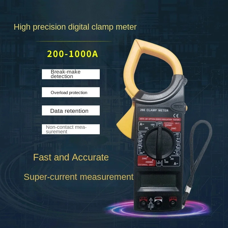 Digital Clamp Meter Portable Multi-Function High-Precision Multimeter Resistance Voltage Clip-Style Ammeter Multimetro Digital
Digital Clamp Meter Portable Multi-Function High-Precision Multimeter Resistance Voltage Clip-Style Ammeter Multimetro Digital