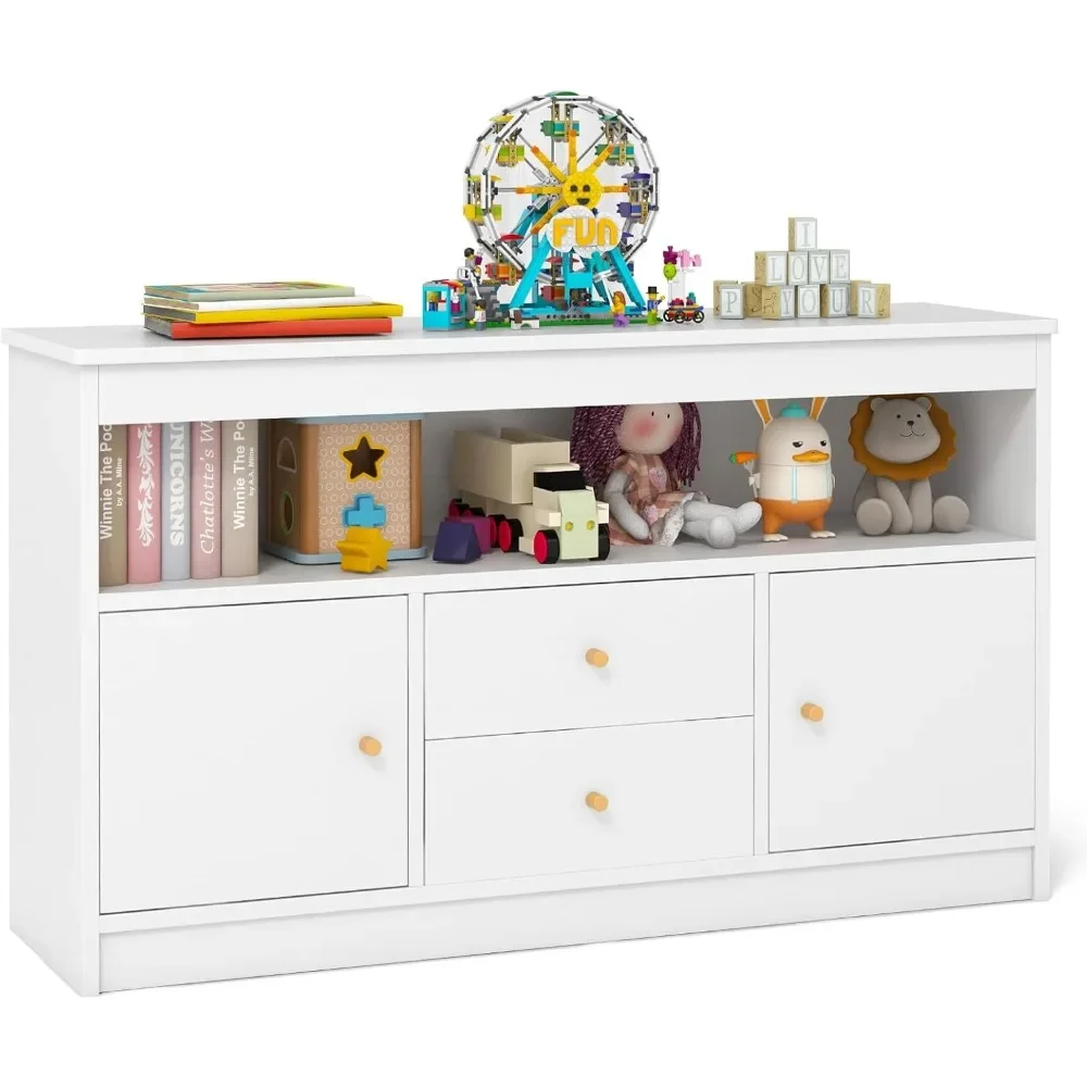 Toy Storage Organizer, Multifunctional Storage Cabinet Toy Chest with 2 Drawers, 2 Cabinets & Open Shelf, Toy Organizers
Toy Storage Organizer, Multifunctional Storage Cabinet Toy Chest with 2 Drawers, 2 Cabinets & Open Shelf, Toy Organizers