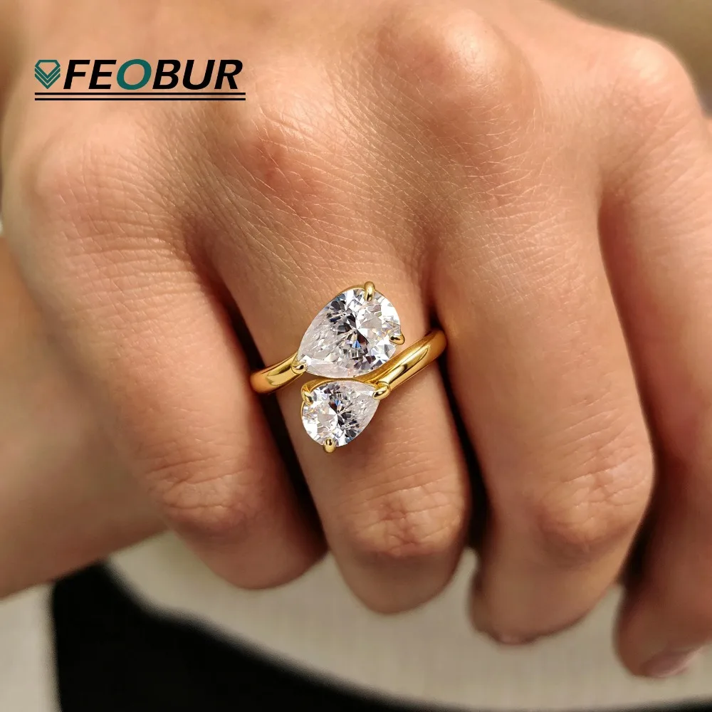 3cttw Toi Et Moi Pear Moissanite Ring for Women Two Stone Engagement Ring Double Waterdrop 925 Sterling Silver Jewelry Wedding
3cttw Toi Et Moi Pear Moissanite Ring for Women Two Stone Engagement Ring Double Waterdrop 925 Sterling Silver Jewelry Wedding