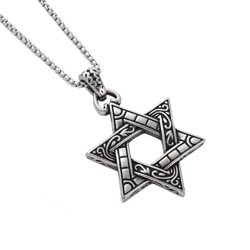 CHUANGCHENG Vintage Stainless Steel 6 Point Star Hexagram Star of David Pendant Men's Necklace Chains Jewelry Accessories
CHUANGCHENG Vintage Stainless Steel 6 Point Star Hexagram Star of David Pendant Men's Necklace Chains Jewelry Accessories