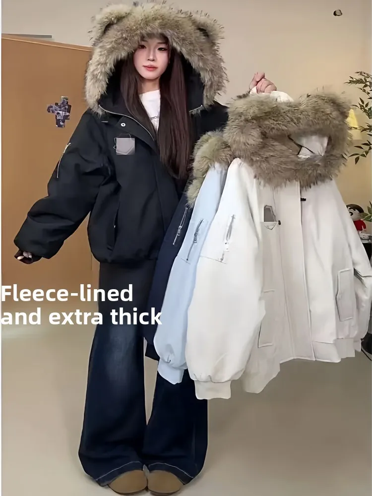 Осень-зима Thiened Fce Bear с вышивкой, съемный меховой воротник ex 2025 года, новый свободный универсальный студенческий модный хлопковый J...
Осень-зима Thiened Fce Bear с вышивкой, съемный меховой воротник ex 2025 года, новый свободный универсальный студенческий модный хлопковый J...