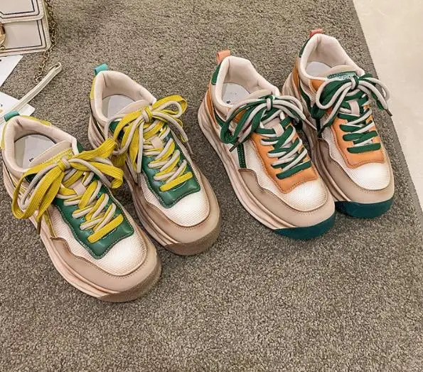 Women Thick-soled Shoes 2022 Summer Fashion New Lace-up Color-blocking Inner Height-increasing Single Shoes Breathable Sneakers
Women Thick-soled Shoes 2022 Summer Fashion New Lace-up Color-blocking Inner Height-increasing Single Shoes Breathable Sneakers