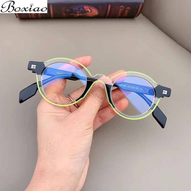 Round Frame Plate Color Matching Glasses Frame Transparent Flash Phnom Penh Unisex Myopic Lens with Color Height Number.
Round Frame Plate Color Matching Glasses Frame Transparent Flash Phnom Penh Unisex Myopic Lens with Color Height Number.