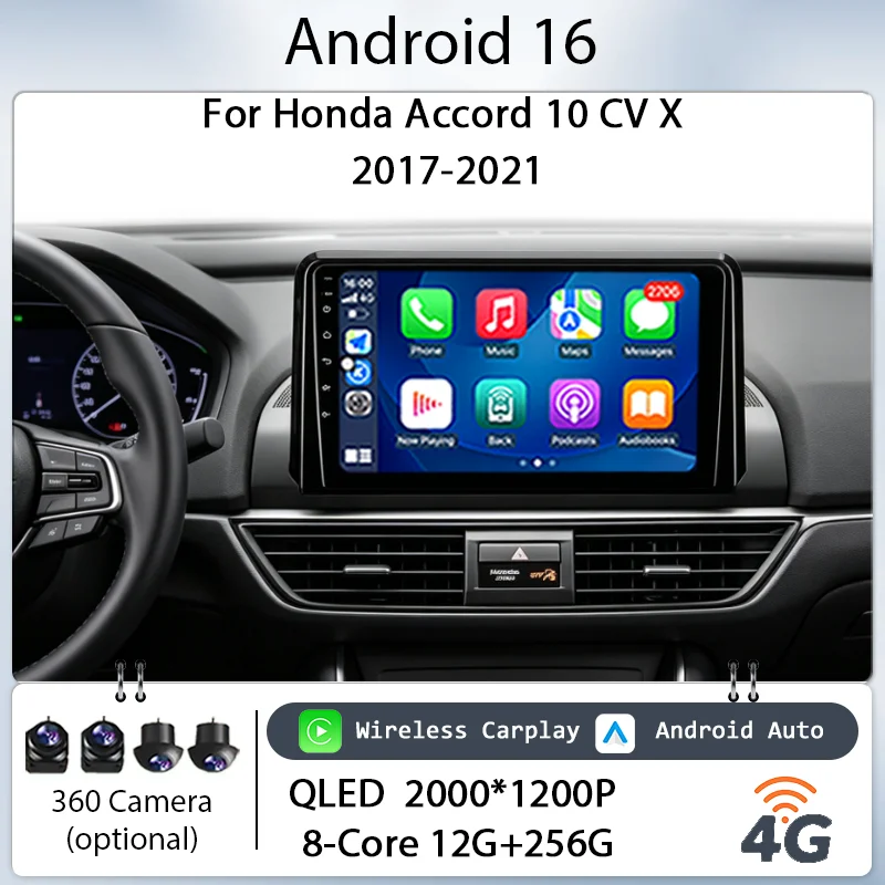 10" Android 16 for Honda Accord 10 CV X 2017‑2021 Car Stereo IPS HD Touch Screen Wireless CarPlay GPS Navi BT 4G DSP Player Kit
10" Android 16 for Honda Accord 10 CV X 2017‑2021 Car Stereo IPS HD Touch Screen Wireless CarPlay GPS Navi BT 4G DSP Player Kit