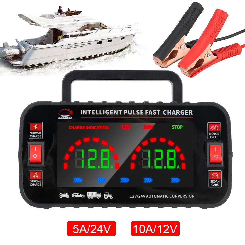 150W Boat Battery Chargers Digital Intelligent Pulse Repair Storage Batteries Maintance Motorcycle Car Battery Chargers 12V 24V
150W Boat Battery Chargers Digital Intelligent Pulse Repair Storage Batteries Maintance Motorcycle Car Battery Chargers 12V 24V
