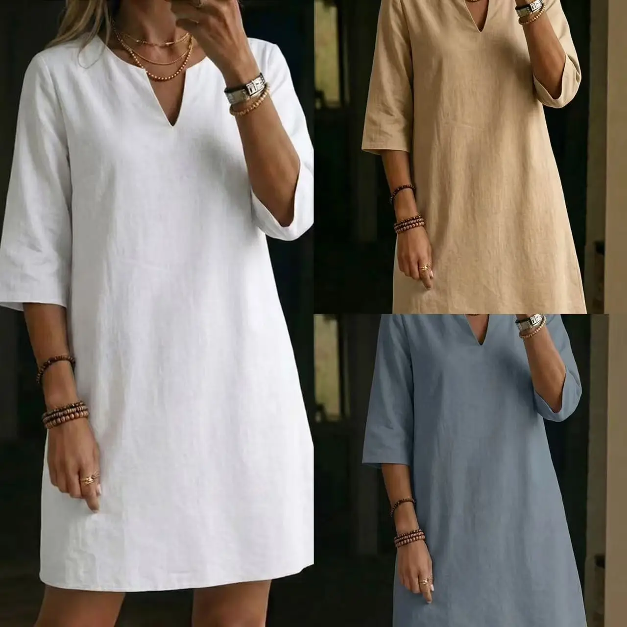 Cotton Linen Dress Women Spring Summer V Neck Dresses Solid Color Casual Boho Maxi Outfit Clothes
Cotton Linen Dress Women Spring Summer V Neck Dresses Solid Color Casual Boho Maxi Outfit Clothes