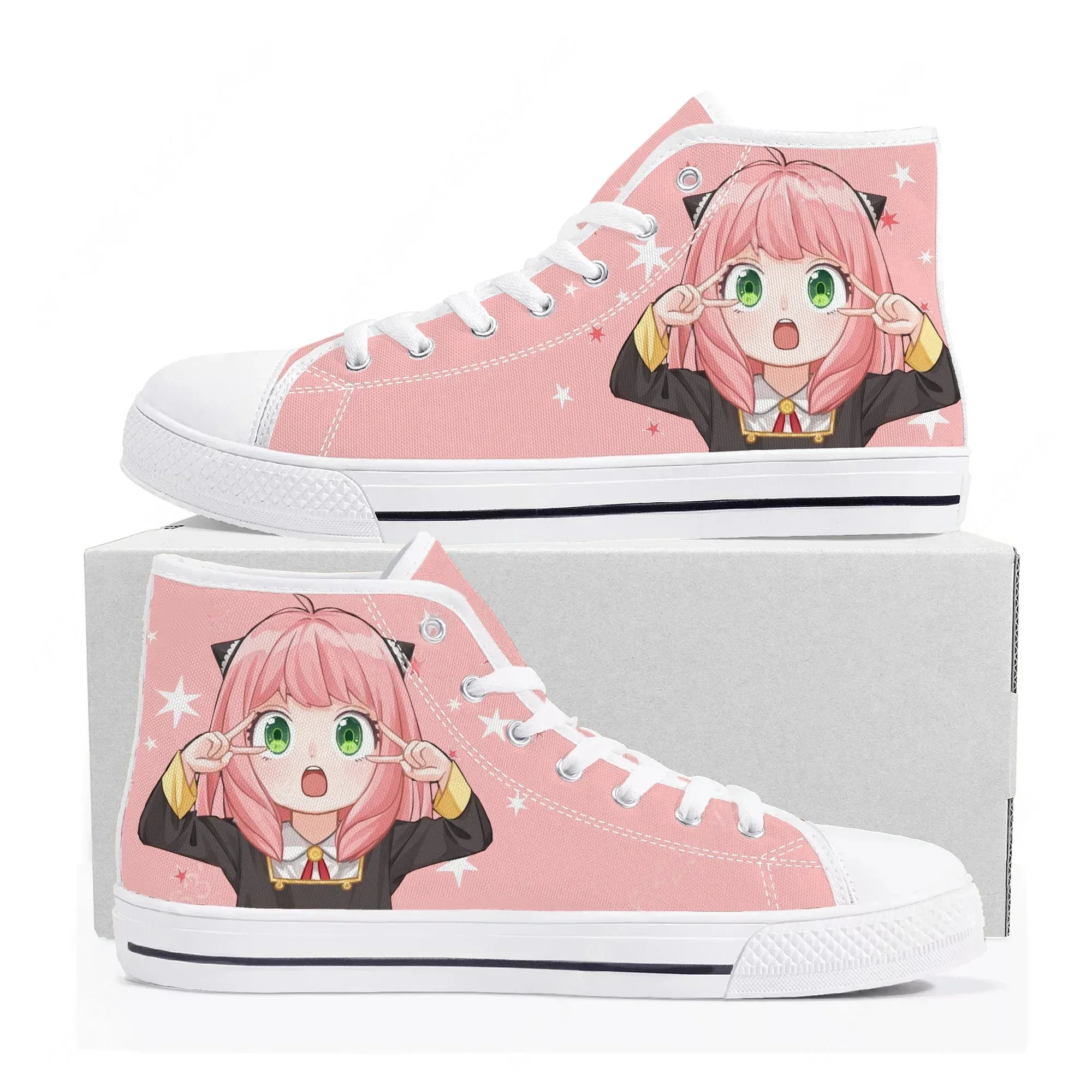 Spy X Family Anya Forger High Top Sneakers Mens Womens High Quality Canvas Sneaker Casual Couple Shoes Custom Shoe
Spy X Family Anya Forger High Top Sneakers Mens Womens High Quality Canvas Sneaker Casual Couple Shoes Custom Shoe