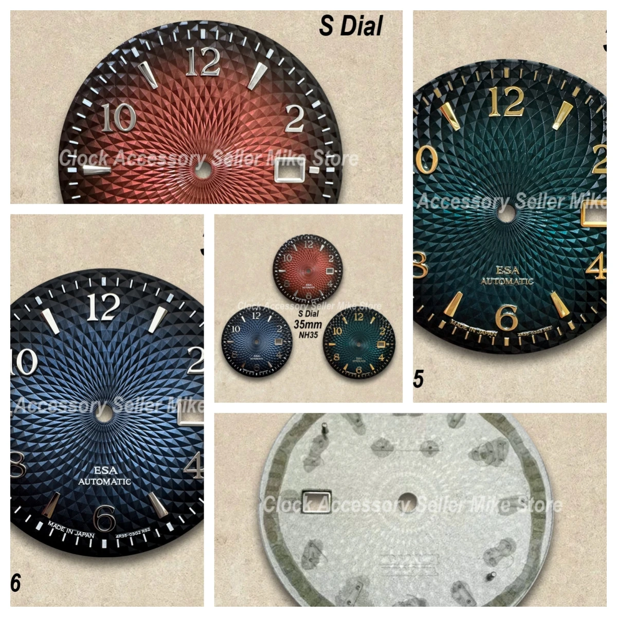 35mm S Logo Cocktail Dial Fit NH35/NH36 Movement High-Quality NO Luminous Lotus Dial Watch Modification Accessories
35mm S Logo Cocktail Dial Fit NH35/NH36 Movement High-Quality NO Luminous Lotus Dial Watch Modification Accessories