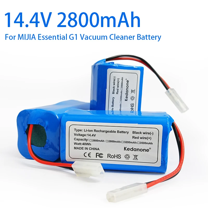 New 14.4V 2800mAh Li-ion Battery for Xiaomi G1 MI Robot Vacuum-Mop Essential MJSTG1 Robot Vacuum Cleaner 18650 Battery Pack
New 14.4V 2800mAh Li-ion Battery for Xiaomi G1 MI Robot Vacuum-Mop Essential MJSTG1 Robot Vacuum Cleaner 18650 Battery Pack