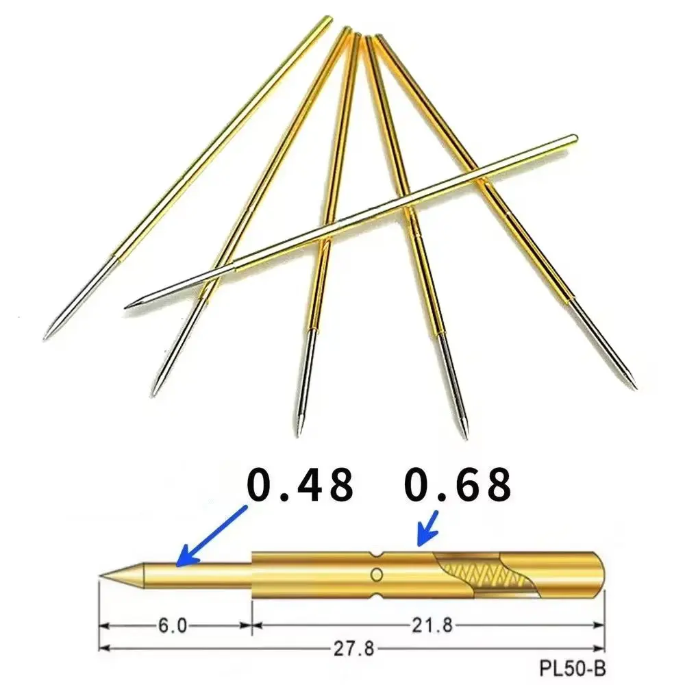 100 PCS/Pack PL50-B1 Straight-up Pointed Spring Test Pin 0.68mm Outer Diameter 27.8mm Long PCB Probe
100 PCS/Pack PL50-B1 Straight-up Pointed Spring Test Pin 0.68mm Outer Diameter 27.8mm Long PCB Probe