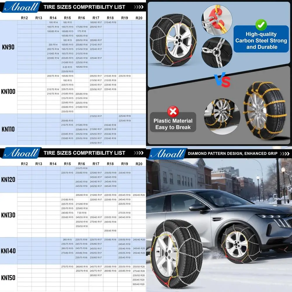 Снежные цепи для автомобильных шин, универсальные регулируемые аварийные портативные шины, подходят для пригородных автомобилей и внедорожников, набор из 2 шт.
Снежные цепи для автомобильных шин, универсальные регулируемые аварийные портативные шины, подходят для пригородных автомобилей и внедорожников, набор из 2 шт.