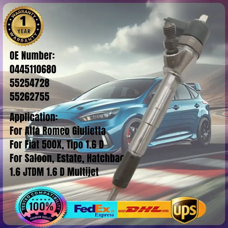 Fuel Injector 0445110680 55254728 55262755 Common Rail Injector for Alfa Romeo Giulietta Fiat 500X Tipo 1.6 JTDM/ Multijet
Fuel Injector 0445110680 55254728 55262755 Common Rail Injector for Alfa Romeo Giulietta Fiat 500X Tipo 1.6 JTDM/ Multijet