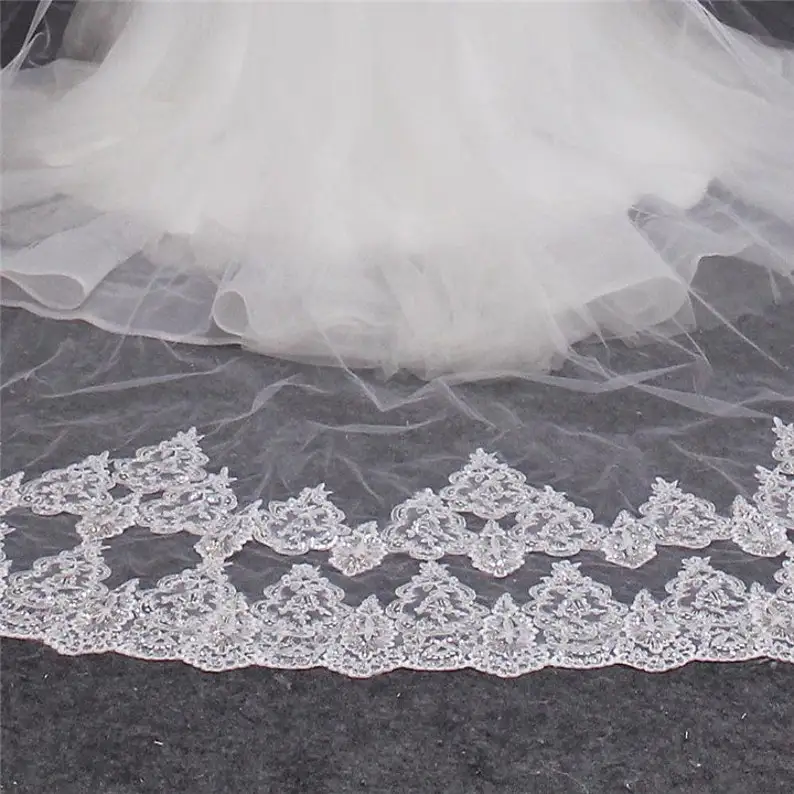 Bridal Veil With Comb Sequin Lace Cathedral Long Blusher Wedding Veil Bridal Dress Accessories Handmade Custom Length Style
Bridal Veil With Comb Sequin Lace Cathedral Long Blusher Wedding Veil Bridal Dress Accessories Handmade Custom Length Style